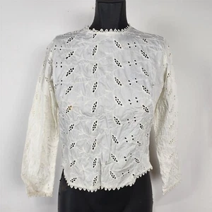 Blusa vintage de encaje blanco crema Miss Pat California para mujer S - Imagen 1 de 10