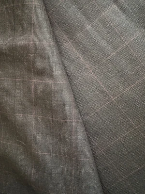 Brown Wool Glenn Plaid Fabric Remnant 7/8 yd 60" Wide - Image 1 of 3