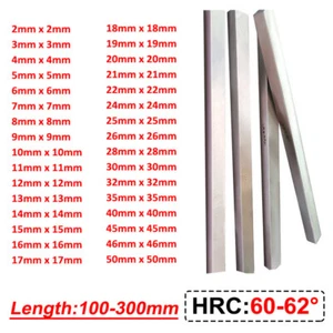 High Speed Steel Lathe Bar Square Turning Lathe Tool HRC 60-62° Long 150mm-300mm - Picture 1 of 12