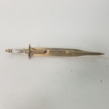 Swank Tie Bar Clip Sword Rapier Vintage 1940s Gold Tone