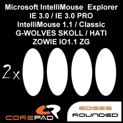 Corepad Skatez MS IntelliMouse G-WOLVES Hati Skoll ZOWIE IO1.1 patas de ratón teflón