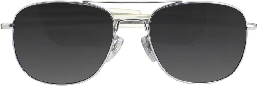 Humvee HMV52BMATT Military Sunglasses Silver Metal Frames Black Lenses