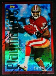 JERRY RICE 1996 TOPPS FINEST REFRACTOR CON SCHEDA DI RIVESTIMENTO #175 OTTIME CONDIZIONI - Foto 1 di 2
