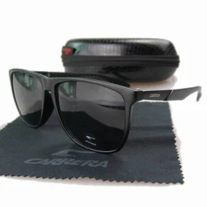 Men's Women Retro Sunglasses Unisex Square Matte Black Frame Carrera Glasses+Box - Picture 1 of 17