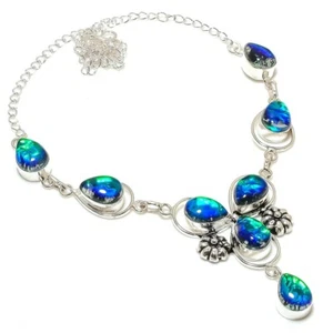Triplet Opal Gemstone Handmade 925 Sterling Silver Jewelry Necklace Size 18" - Picture 1 of 1