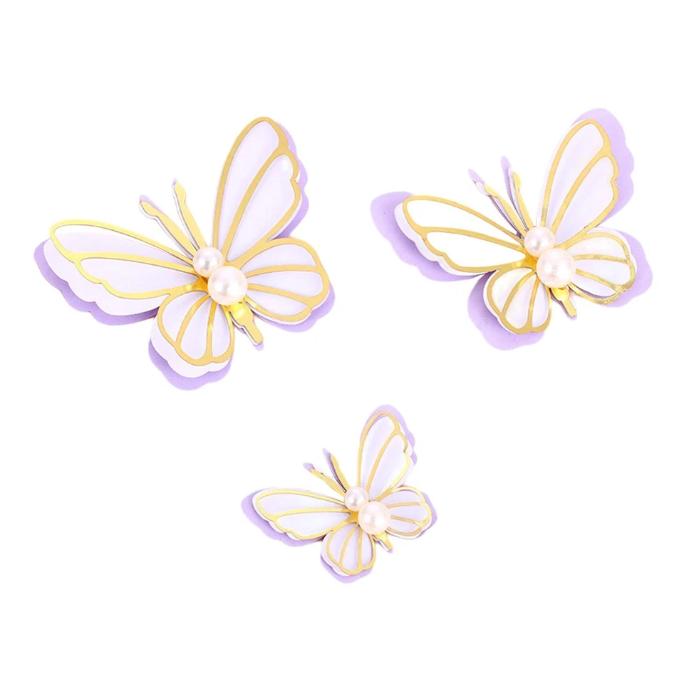 3x Toppers para Pasteles Mariposa Cupcake Toppers Boda Cumpleaños Fiesta Baby Shower Foto 1 de 1