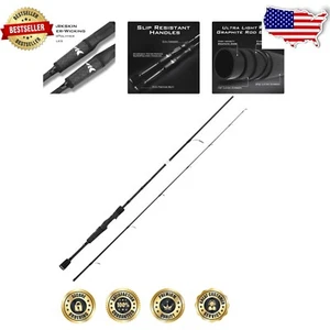 Crixus IM6 Graphite Fishing Rod - 84 Inch Spinning & Casting Rod with Guides - Picture 1 of 10