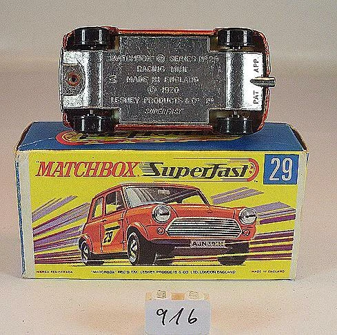 Matchbox Superfast Nr. 29 Racing Mini orangerotmetallic breite Räder H-Box 3#916 - Bild 1 von 1