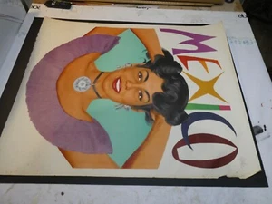1950's Original Print American Airlines Mexico Woman Travel Poster Al Parker - Picture 1 of 13