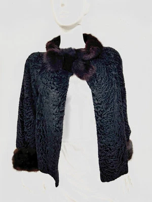 Revillon For Saks 5th Ave Natural Rusa Swakara con Chaqueta de Visón Natural Se Ajusta a S Foto 1 de 4