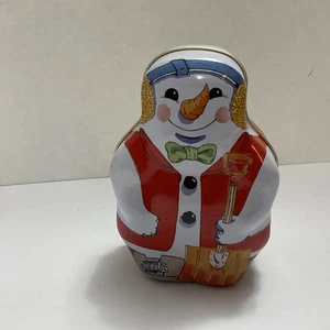 The Tin Box Company Diseño Navidad Hombre de Nieve Lata 5,75 pulgadas X 4 pulgadas - Imagen 1 de 8