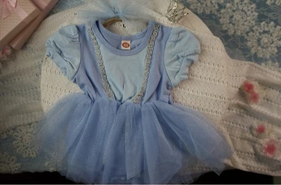 2 peças vestido/tiara de tule azul recém-nascido princesa como Cinderela 3-6 meses - Imagem 1 de 4