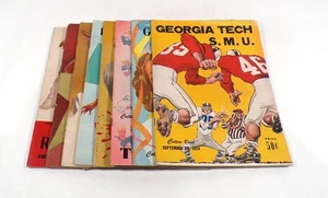 Lot of (8) Different 1949 to 1956 Southern Methodist SMU College Football - Picture 1 of 2