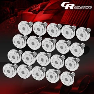 SILVER 20 PCS JDM 20MM ALUMINUM FENDER WASHERS BOLTS SCREW DRESS UP KIT M6 X 1.0 - Picture 1 of 5