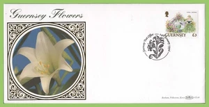Guernsey 1996 £3 flowers definitive on Benham silk First Day Cover - Picture 1 of 1
