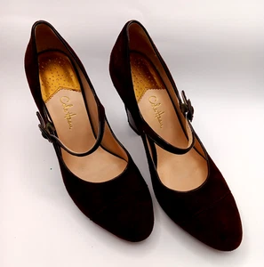 Cole Haan NikeAir Brown Suede Patent Mary Jane Pumps Womens Size 9B - Picture 1 of 14