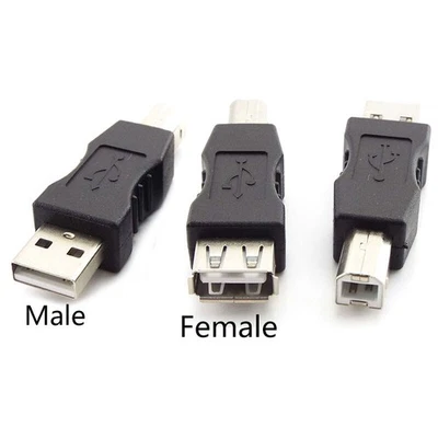 2x USB 2.0 Type A Female to Type B Male USB Printer Extension Adapter Converter - Image 1 of 4