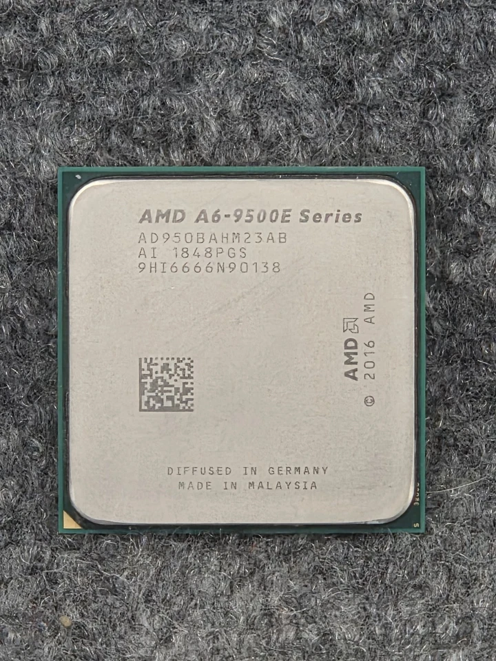 AMD A6-9500E Series 3.00GHz 2-Core 2-Threads Socket AM4 CPU P/N: AD950BAHM23AB - Image 1 of 1