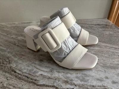 Alex Marie 2 Strap Buckle Sandal Size 6 Block Heel Cloud White NIB - Image 1 of 4