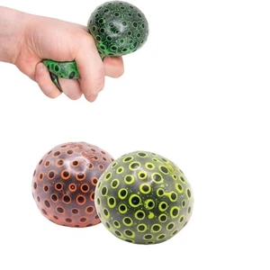 NEON BEADS SQUISH BALL Set of 3 Green Orange Yellow NIB Wrapped - Picture 1 of 2