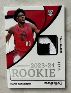 2023-24 Panini Immaculate Collection - Rookie Patches FOTL Scoot Henderson 1/15 - Picture 1 of 2
