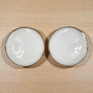 Royalton China Set of 2 Bread Plates 6.38" White Gold Trim Translucent Porcelain - Picture 1 of 6