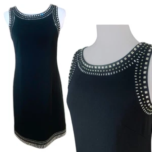 Eliza J Gr. 4 Strickkleid Glitzer Strass schwarz ärmellos Cocktail Party NEU - Bild 1 von 14