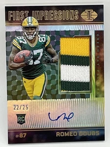 2022 Panini Illusions Romeo Doubs First Impressions RPA /25 Rookie Patch Auto - Picture 1 of 10