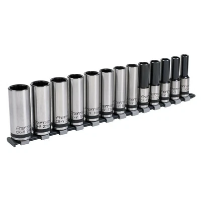 Sealey Metric Socket Set 13pc 1/2"D Deep Lock On 6pt Black Series AK2745B - Image 1 of 3