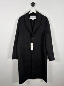 Calvin Klein Men’s Wool OverCoat Black Size S - Picture 1 of 5