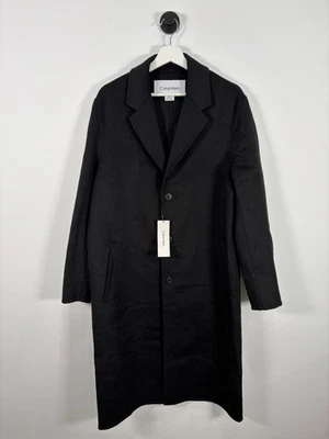 Calvin Klein Men’s Wool OverCoat Black Size S - Image 1 of 4