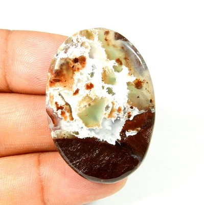 Natural Verde Marrón Aquaprase Cabujón Aqua Calcedonia Gemasstrone 43 Cts #11635 Foto 1 de 4