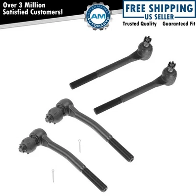 Inner & Outer Tie End Rod Steering Kit Set of 4 for Chevy Buick GMC Pontiac New - Image 1 of 4