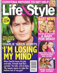 Life And Style Magazine Charlie Sheen Christina Aguilera Jennifer Lopez 2011 - Picture 1 of 13
