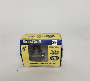 Brass Craft 1/2 Turn- Angle Valve #29 G2CR19X C1 1/2 X 3/8 In - Picture 1 of 2