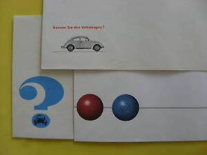 VW Käfer Werbemittel 3xBriefumschlag 60er Jahre VW NOS