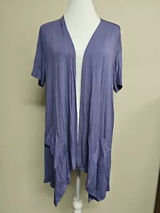 NWT VERYOUNG Women's Jacket Short Sleeve Open Front Blue Color Pockets.Size XL - Picture 1 of 15