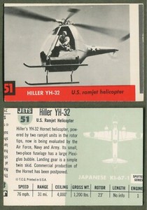 1956 Topps Jets (R707-1) - #51 - Hiller YH-32 U.S. Ramjet Helicopter