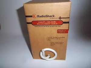 RADIO SHACK 278-023 RG-6/U 100-FT. SHIELDED COAX CABLE, WHITE 278-0023 - Picture 1 of 4