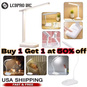 LED Desk Lamp Touch Sensor Reading Foldable Table Lamp Eye Caring Reading Light - Picture 1 of 21