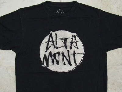 ALTAMONT Circle Spell Out T-SHIRT Mens MED Distressed Print Written Logo Black M - Image 1 of 4