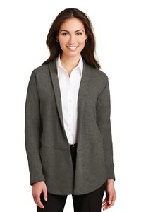 Port Authority L807 Women's Cotton/Poly Raglan Sleeves Interlock Cardigan - Picture 1 of 6