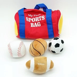BABY GUND My First Sports Bag Plush Toys Basketball Soccer Football Baseball - Picture 1 of 1