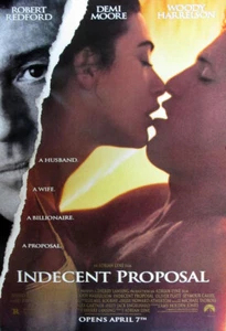 PROPUESTA INDECENTE gran póster original enrollado 27x40 1993 ÚLTIMO (th52) - Imagen 1 de 1