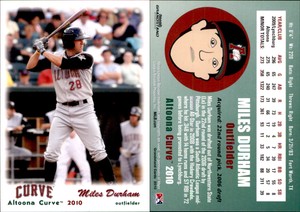 Miles Durham 2010 Grandstand Altoona Curve #NNO Card *AutographDen*