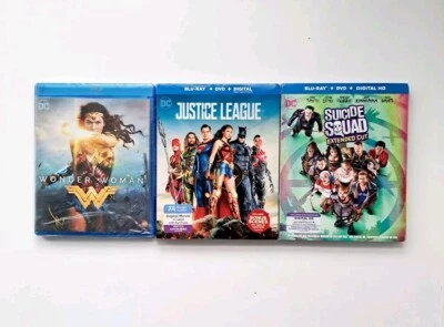 DC Movie Lot: Wonder Woman - Justice League - Suicide Squad (Blu-ray, 2016-2017) - Image 1 of 4