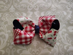 Mädchen Matilda Jane Verzauberter Garten Montpelier Haarschleife Chery Gingham 4. Juli - Bild 1 von 2