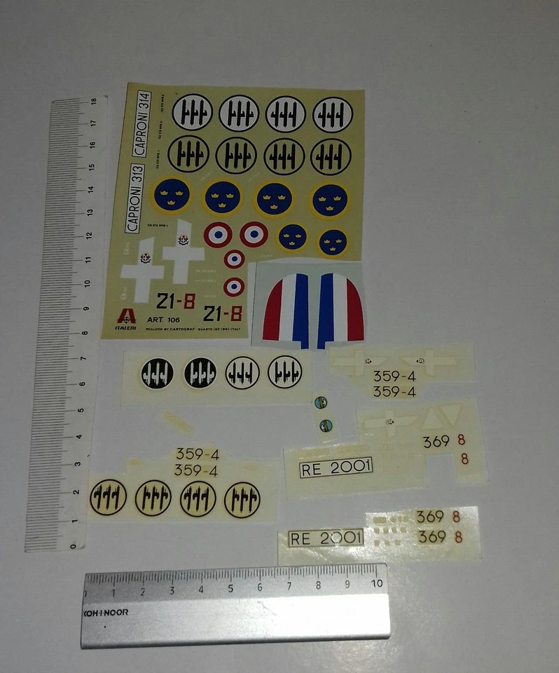 CAPRONI 313,314 DECAL 1/72 ITALERI + REGGIANE 2001 1/72 DECAL SUPERMODEL VARIE - Immagine 1 di 1