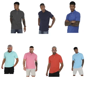 Mens Brave Soul Plain Polo T-shirt Designer Short Sleeve Casual Cotton T-shirts - Picture 1 of 11