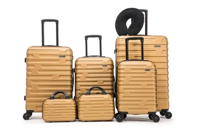 7ER REISEKOFFER REISEGEPÄCK GOLD ABS gateBAG NEU - Bild 1 von 4